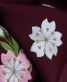 卒業式袴単品レンタル[刺繍]エンジに桜と花の丸[身長151-155cm]No.116